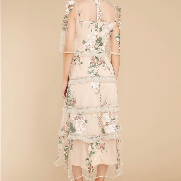 Pink floral embroidery maxi dress - Picture 7 of 8